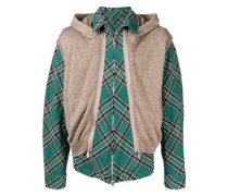 Karierte Hemdjacke mit Strickweste