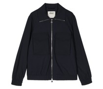 spread-collar zip-up jacket