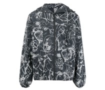 Leichte Kapuzenjacke mit Malerei-Print