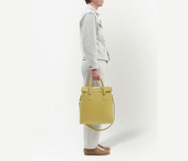 logo-patch leather backpack