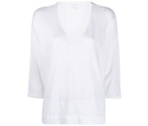 Meliertes T-Shirt mit V-Ausschnitt