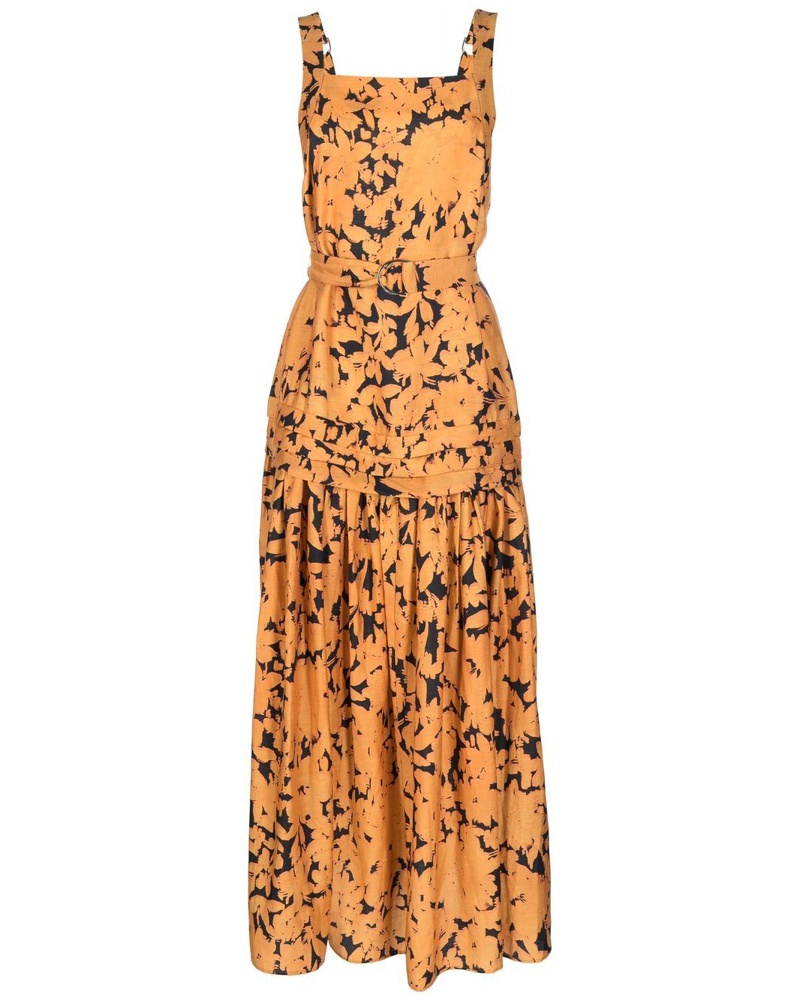 Acler Damen Midikleid mit Blumen-Print