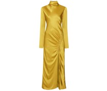 Gerafftes Kleid mit Satin-Finish