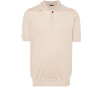 zip-fastening knitted polo shirt