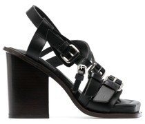 Riemchensandalen aus Leder 100mm