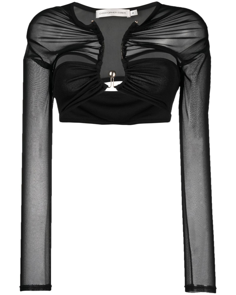 Christopher Esber Damen Transparentes Oberteil ZR7655 Christopher Esber Damen Transparentes Oberteil ZR7655
