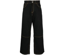 Halbhohe Wide-Leg-Jeans