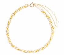 18kt Kumachi Gelbgoldarmband-Set mit Seide