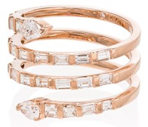 18kt Rotgoldring mit Diamanten