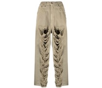 Weite Jeans im Distressed-Look