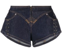 Jeans-Shorts mit Schnürung