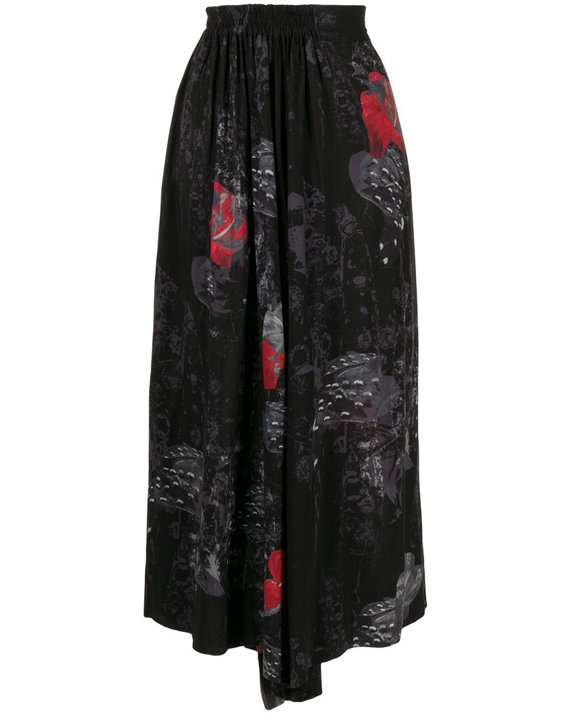 Yohji Yamamoto Damen Schlaghose mit grafischem Print