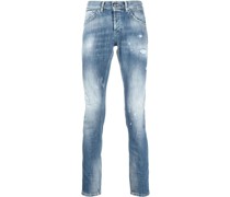 Slim-Fit-Jeans mit Bleach-Effekt