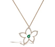 18kt rose  emerald and diamond necklace