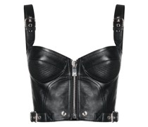Cropped-Top aus Leder