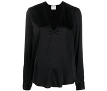 Seidenbluse mit V-Ausschnitt