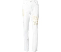 Slim-Fit-Jeans mit Stickerei