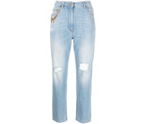 Tapered-Jeans in Distressed-Optik