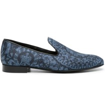 Slipper aus Seide mit Barocco-Print