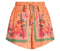Fruit Garden-print drawstring shorts