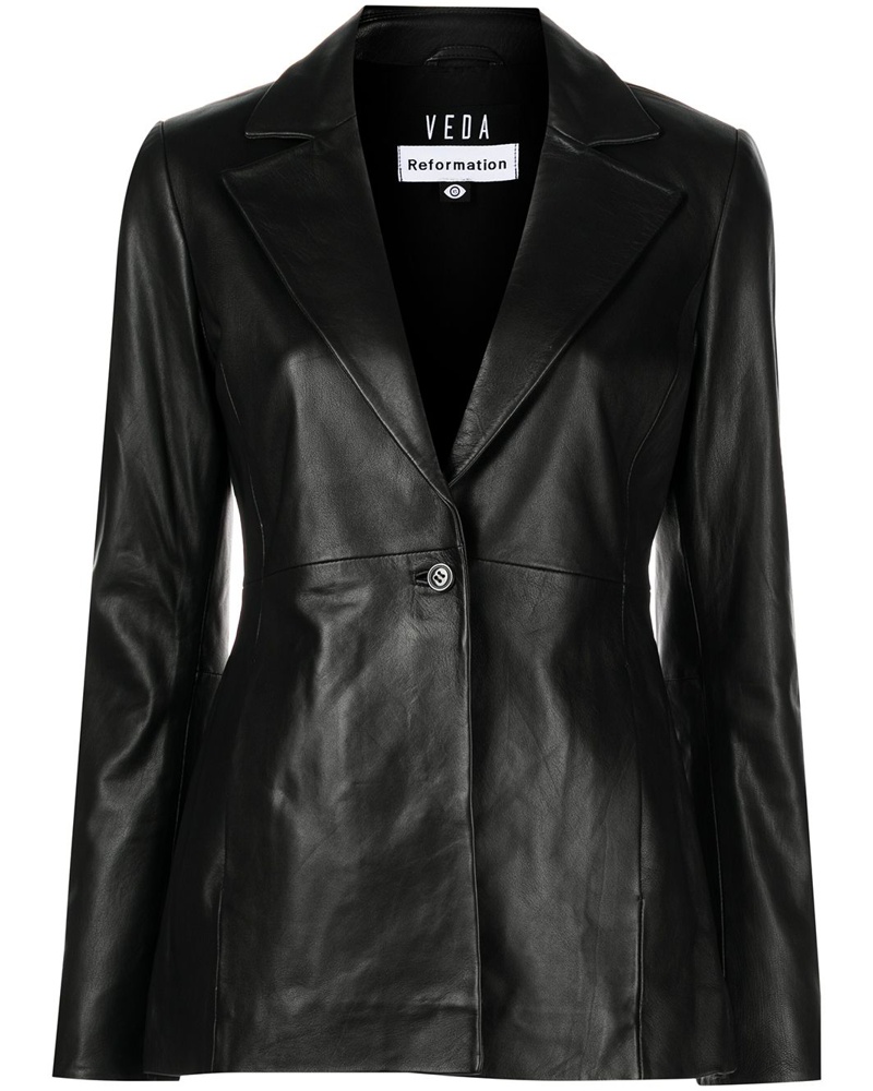 Reformation Damen Veda Bowery Lederjacke Reformation Damen Veda Bowery Lederjacke