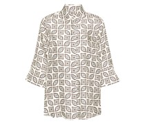 geometric-print silk shirt