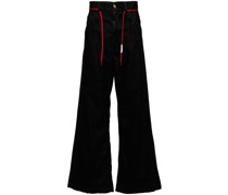 drawstring flared trousers
