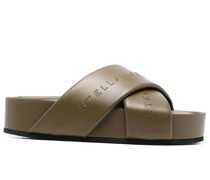 Flatform-Sandalen mit Logo-Riemen
