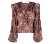 Seidenbluse mit Paisley-Print