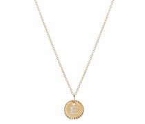 18kt E Initial Charm Gelbgoldhalskette
