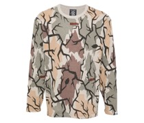 Waffelstrick-Pullover mit Camouflage-Print