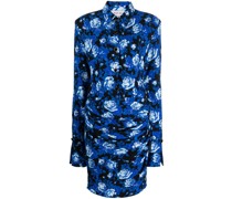 Drapiertes Minikleid mit Blumen-Print