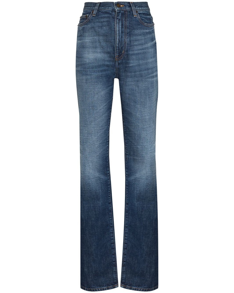 Saint Laurent Damen Ausgestellte High-Waist-Jeans