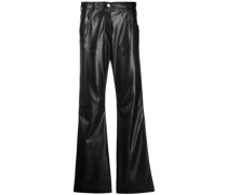 Hoch sitzende Hose aus Faux-Leder