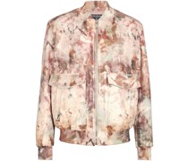 Bomberjacke aus Leder mit Print