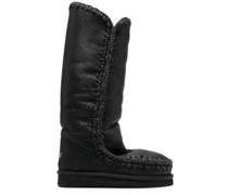 whipstitch-trim shearling-lined boots
