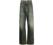 Straight-Leg-Jeans mit Stickerei