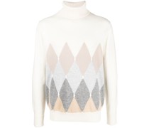 Rollkragenpullover mit Argyle-Muster