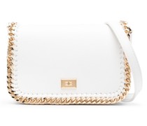 chain-link trim crossbody bag