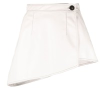 contrast-stitch asymmetric miniskirt