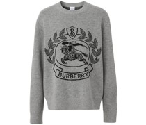 Intarsien-Pullover mit Ritteremblem