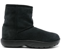 Snap suede ankle boots