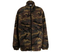 Fleecejacke mit Camouflage-Print