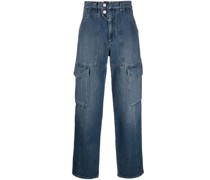 Halbhohe Jeans mit Cargo-Taschen