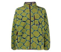 abstract-pattern fleece jacket