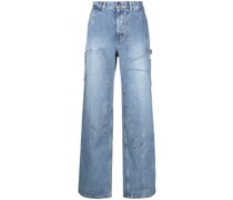 Halbhohe Wide-Leg-Jeans
