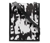 Schultertasche mit Graffiti-Print