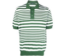 striped cotton-blend polo shirt