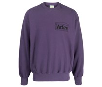 Geripptes Sweatshirt mit Logo-Print