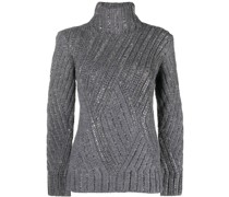 Rollkragenpullover mit Kristallen